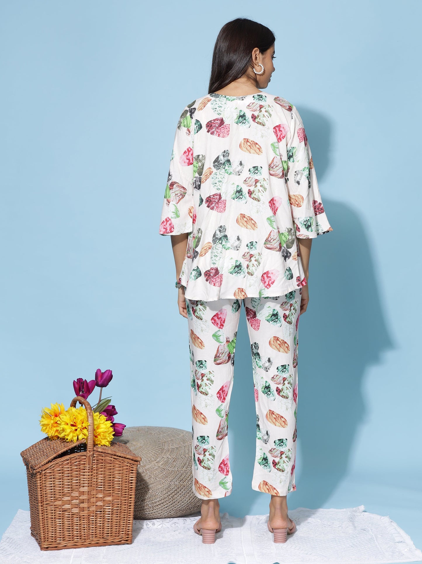 Rayon 3-PC Co-Ords Set Peach