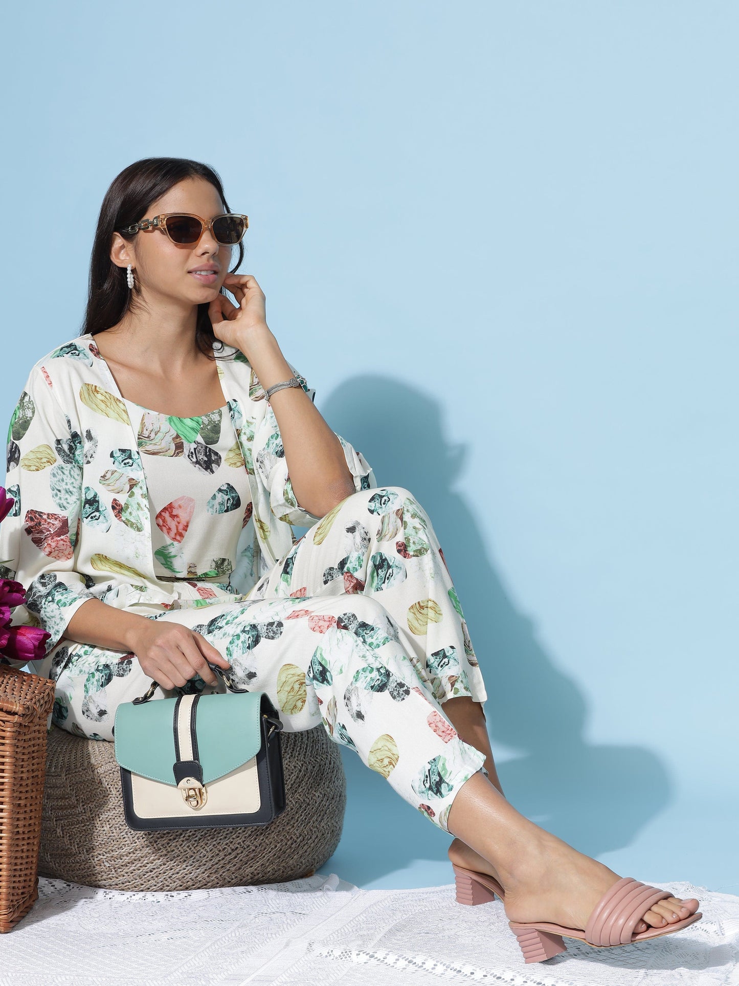 Rayon 3-PC Co-Ords Set Lemon Yellow