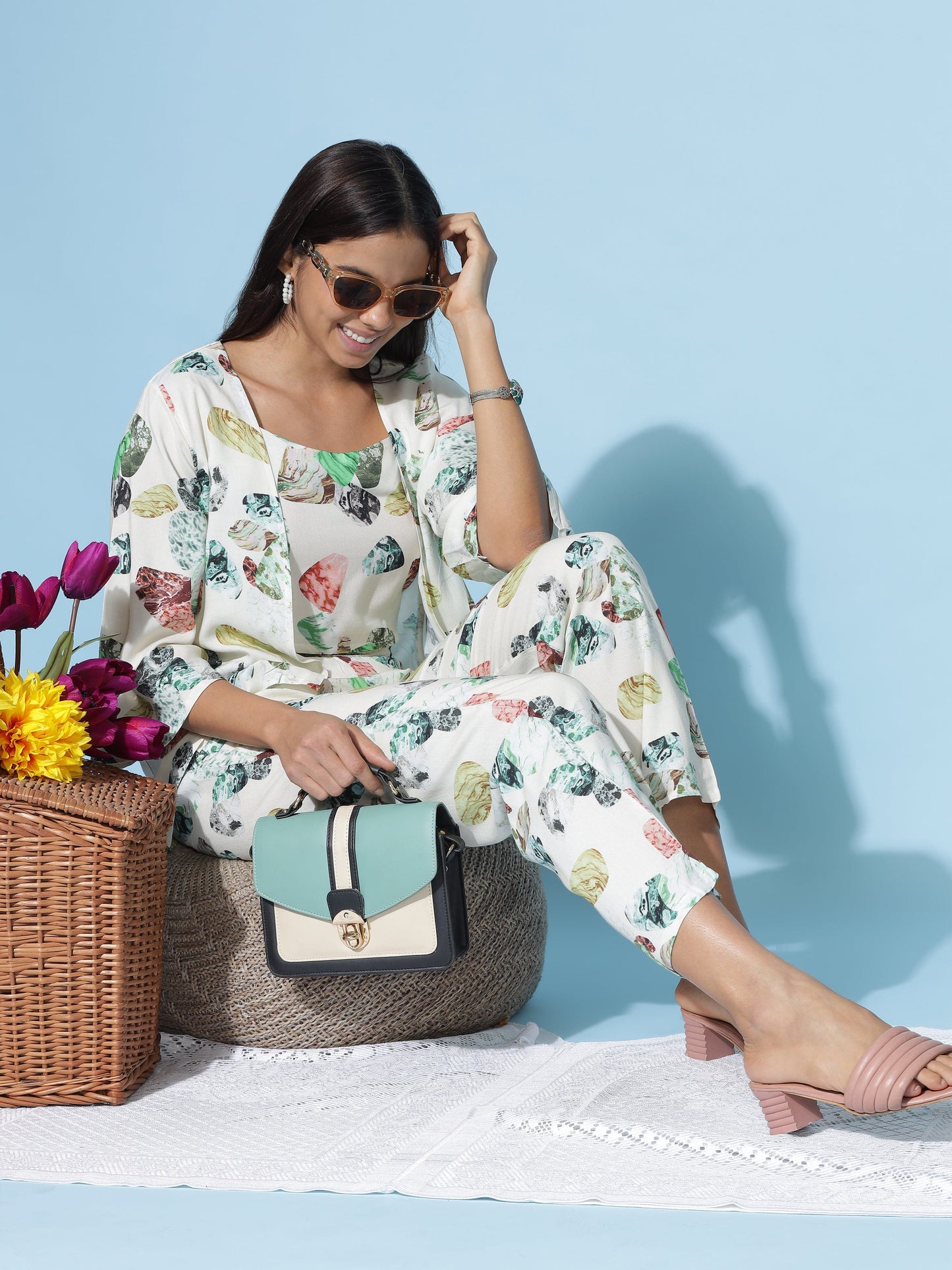 Rayon 3-PC Co-Ords Set Lemon Yellow