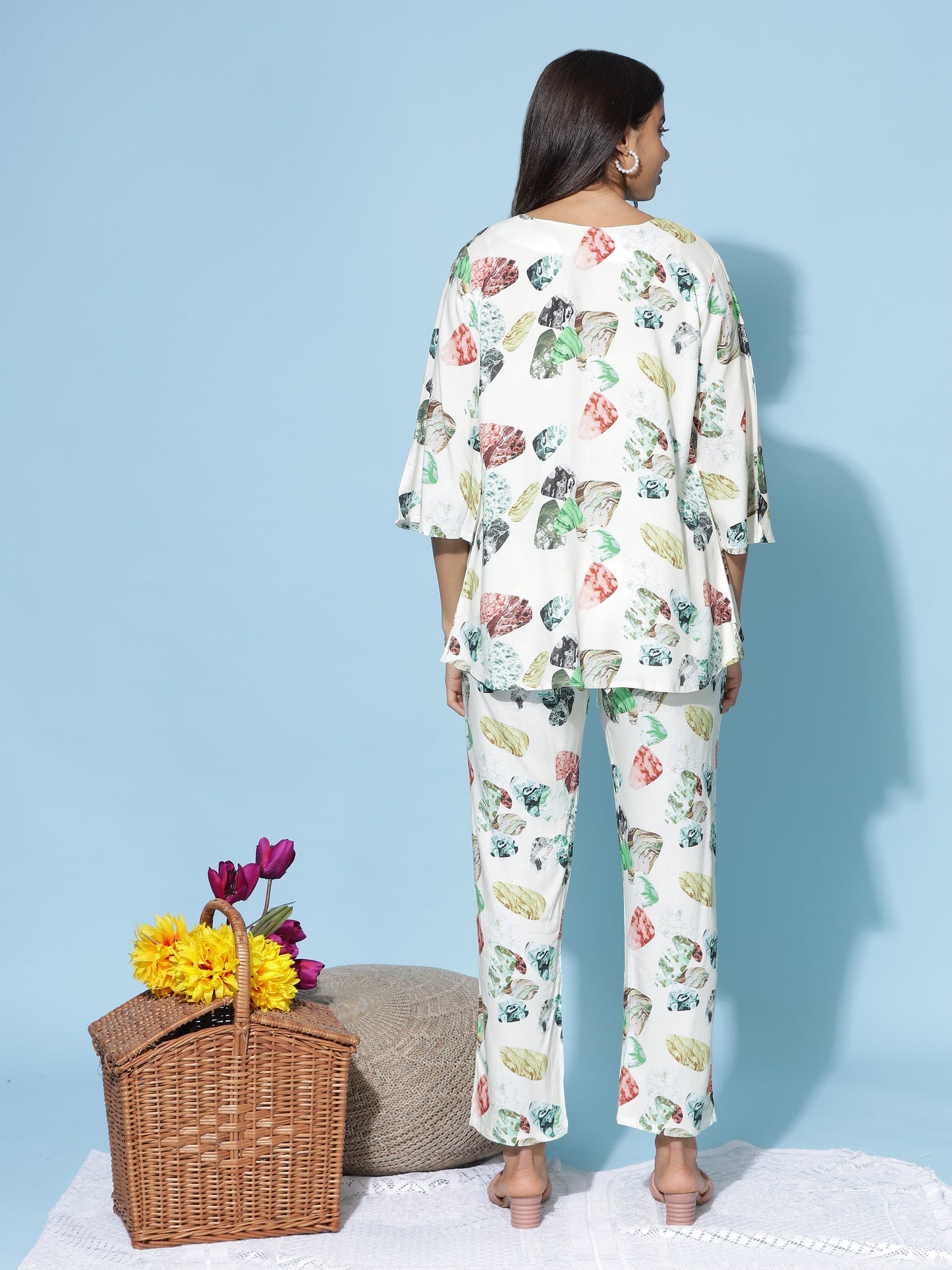 Rayon 3-PC Co-Ords Set Lemon Yellow