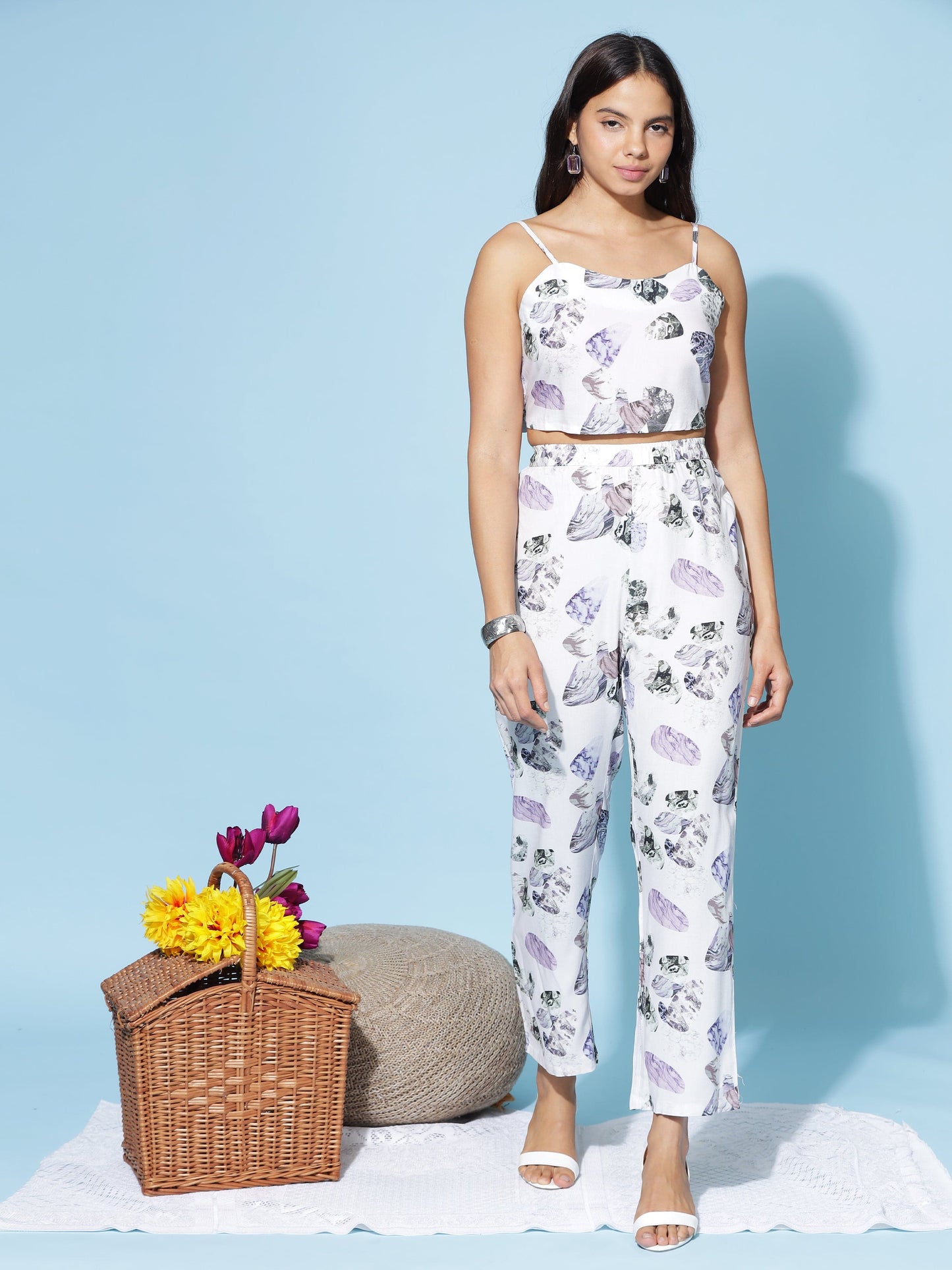 Rayon 3-PC Co-Ords Set Lavander