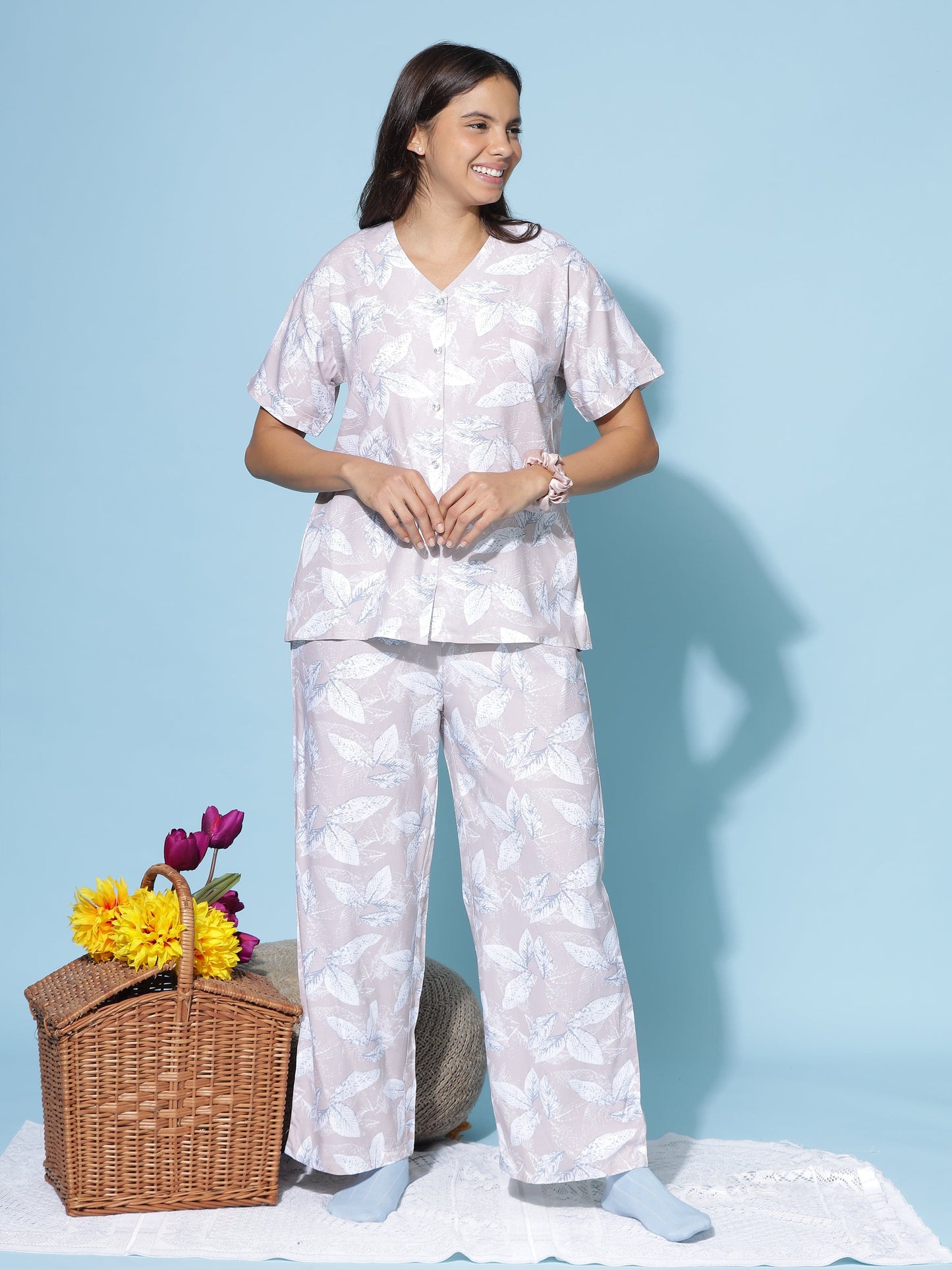 Rayon Co-Ords Set Peach