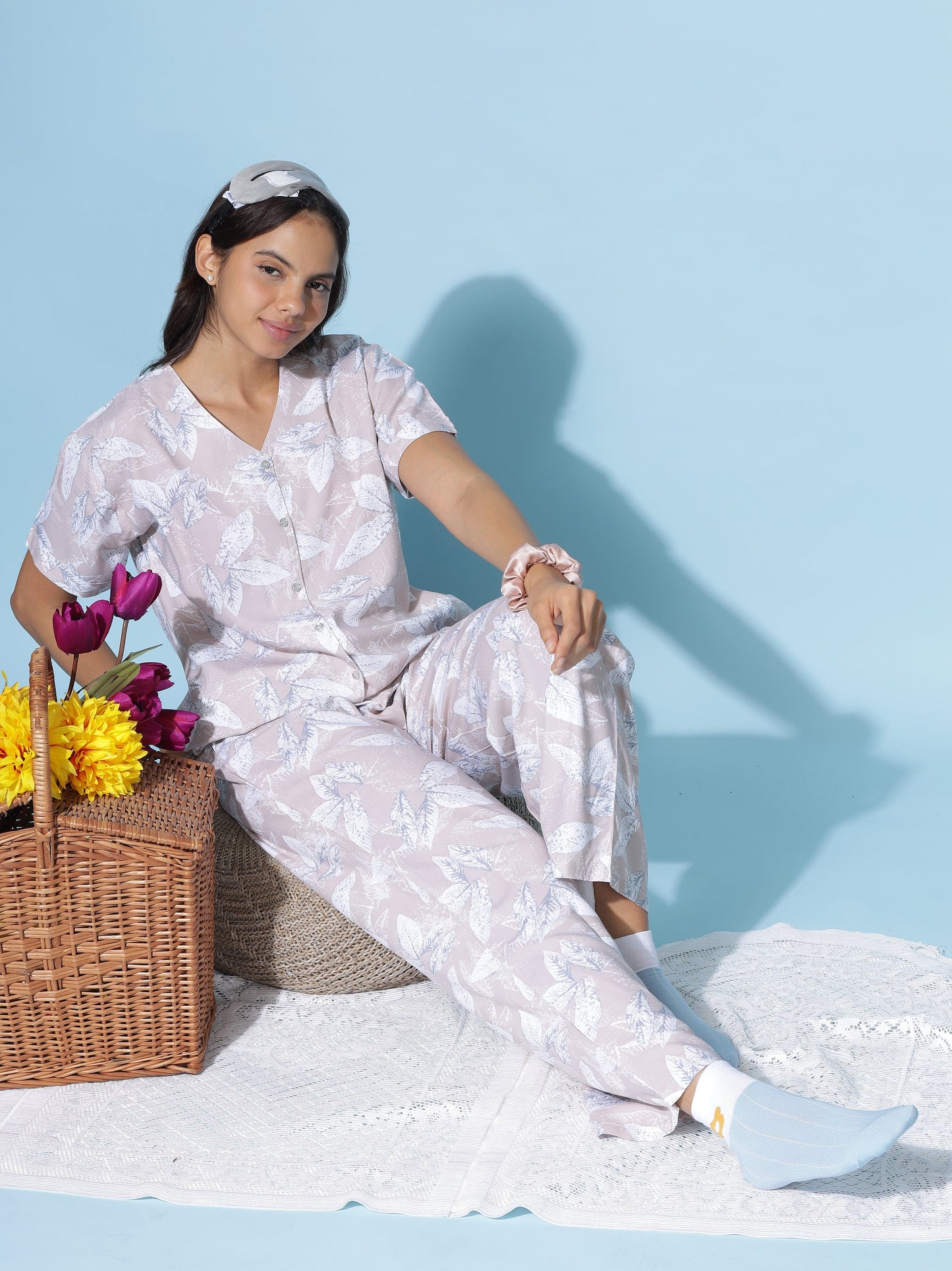 Rayon Co-Ords Set Peach