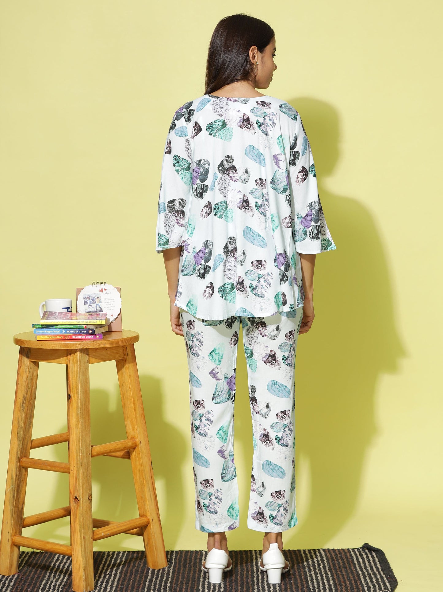 Rayon 3-PC Co-Ords Set Sky Blue