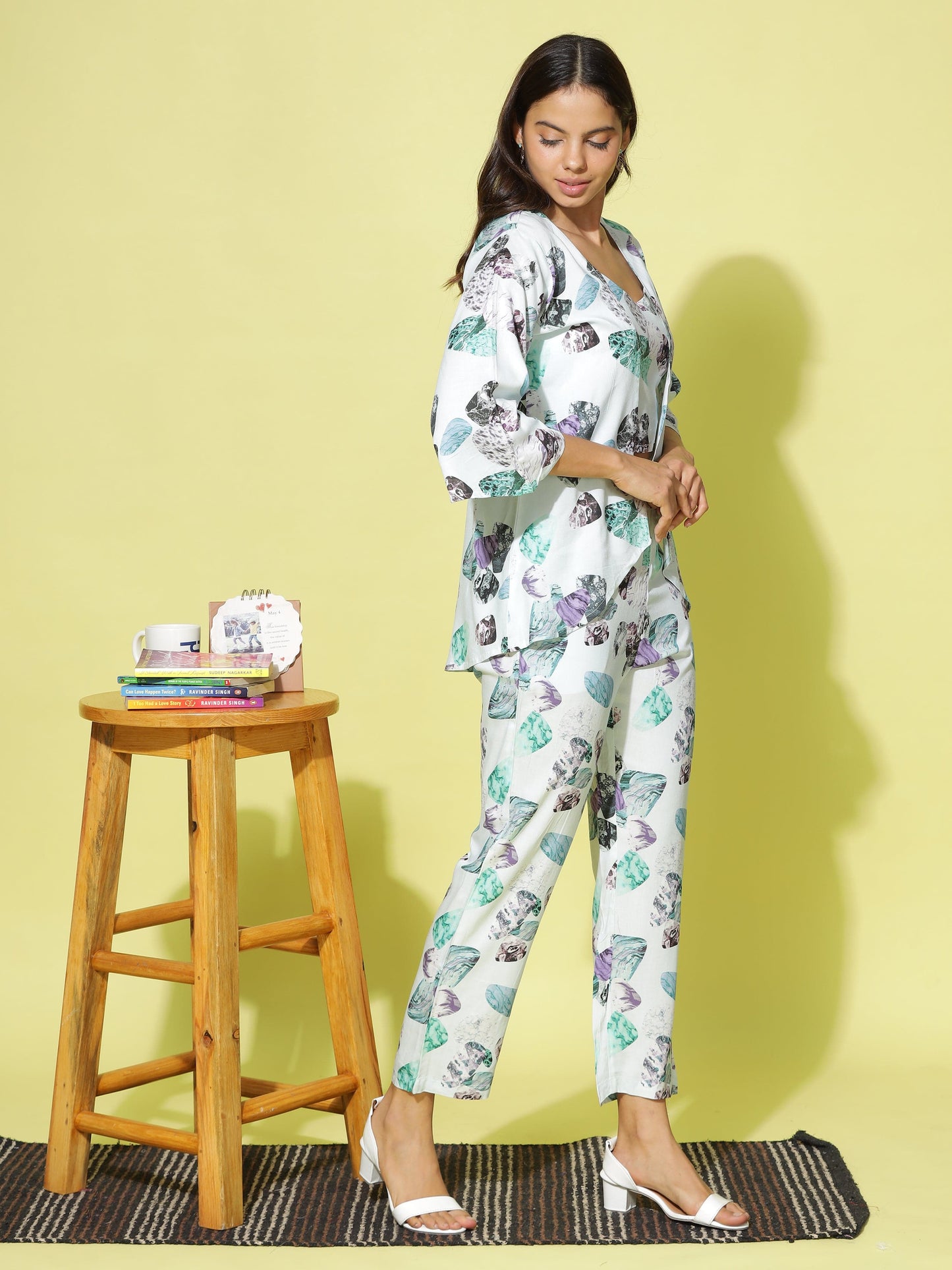 Rayon 3-PC Co-Ords Set Sky Blue