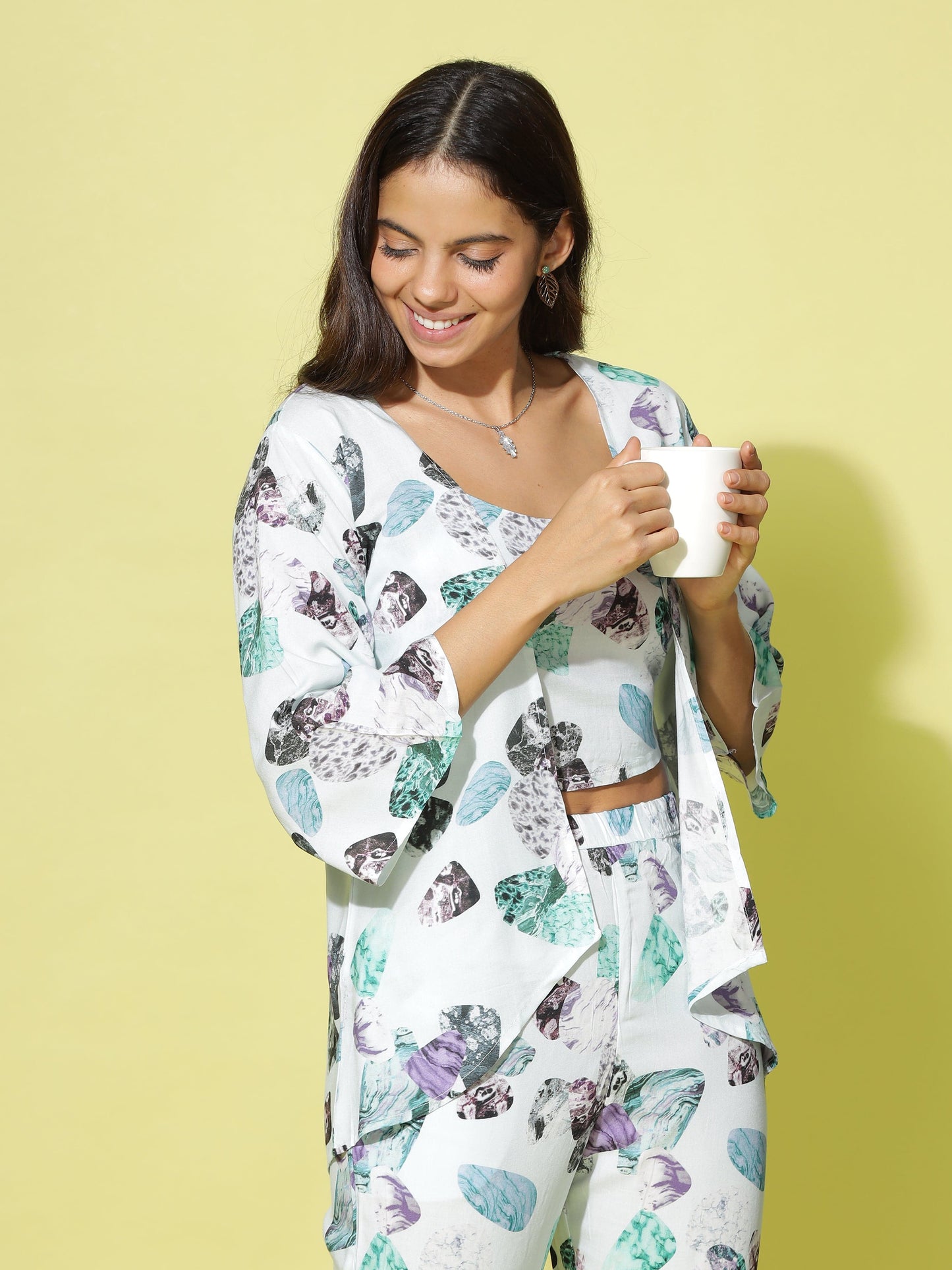 Rayon 3-PC Co-Ords Set Sky Blue