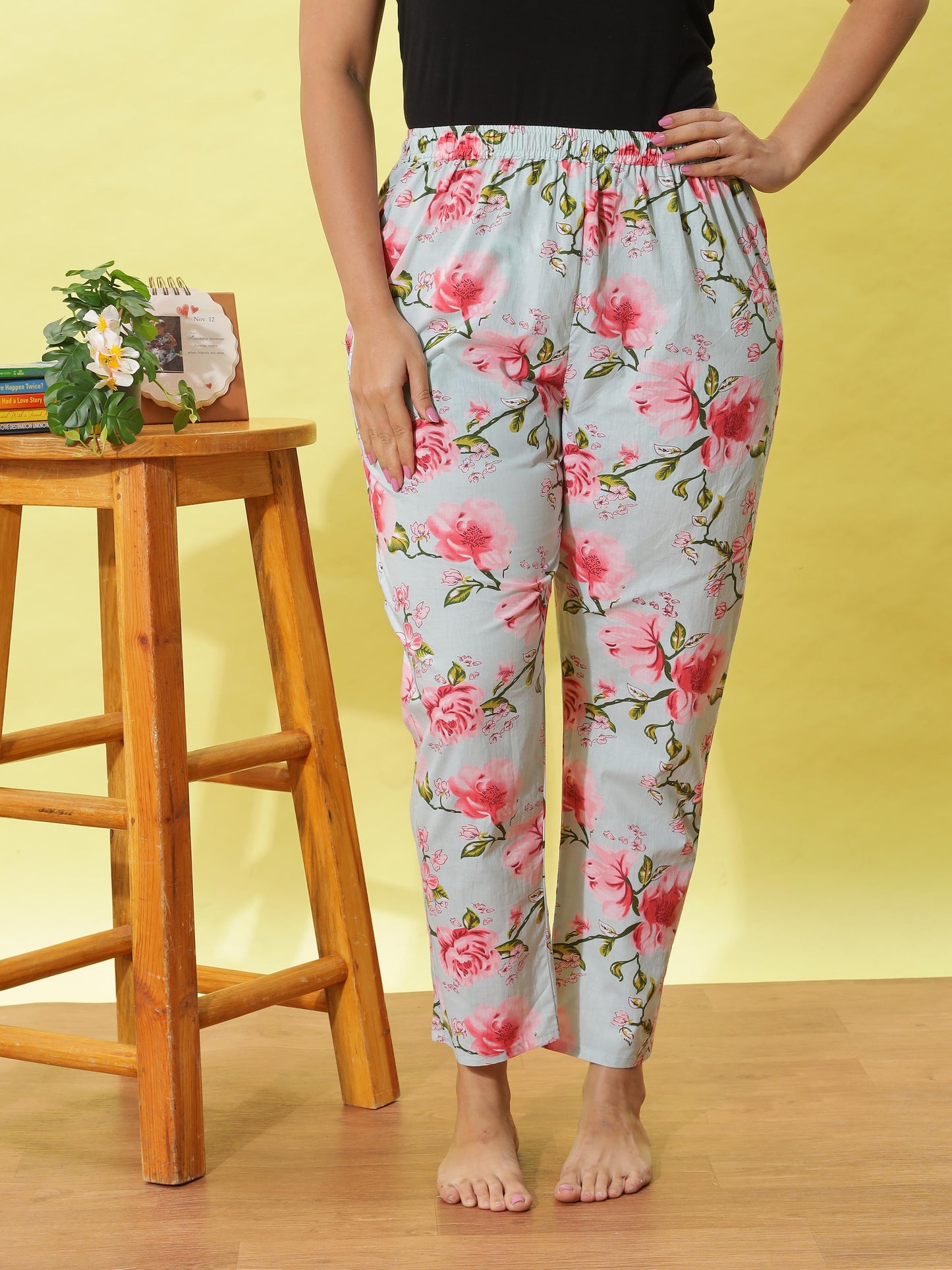 Light Mint Printed Cotton Pyjama Set