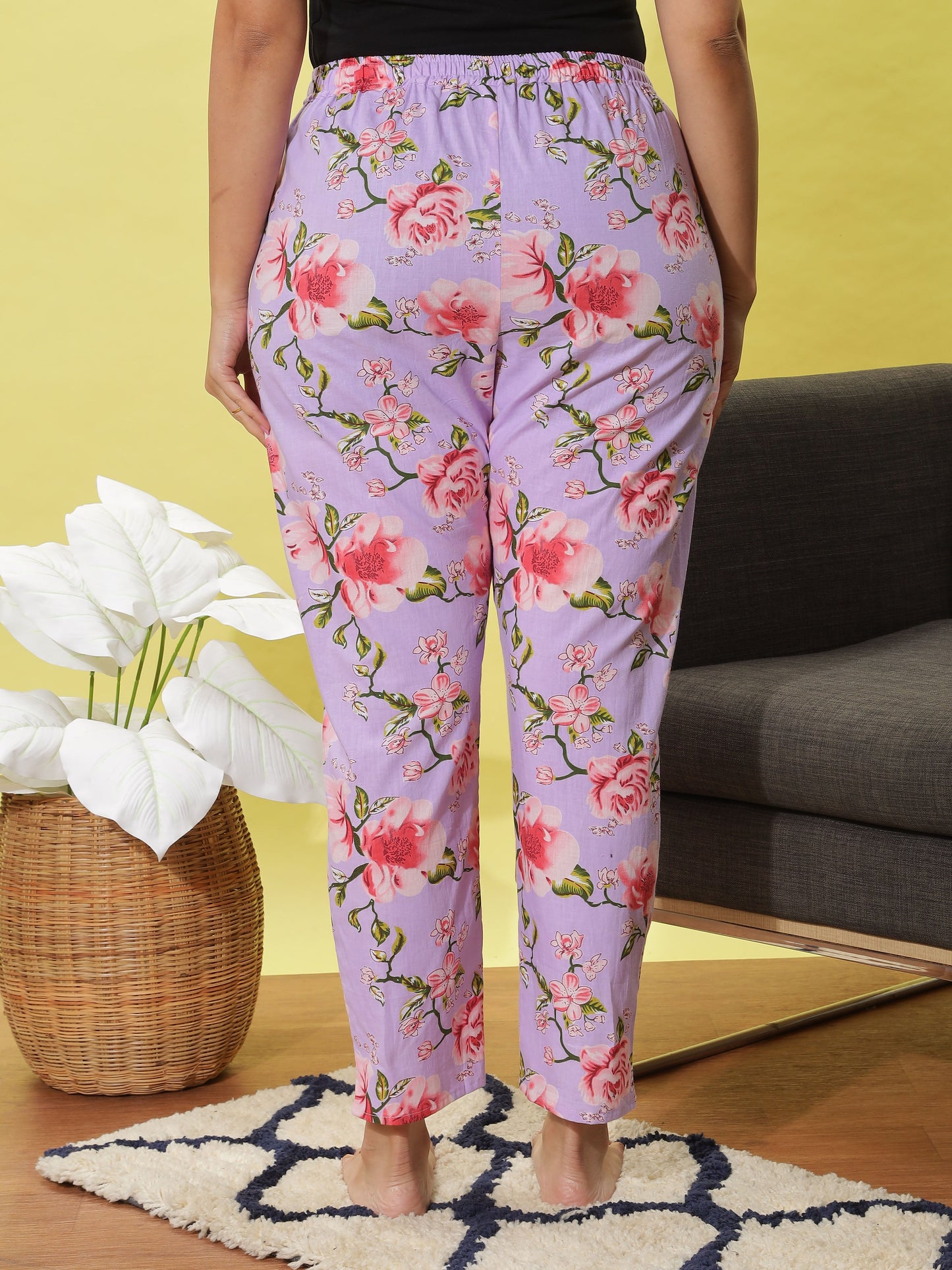 Lavender Floral Cotton Pyjama Set