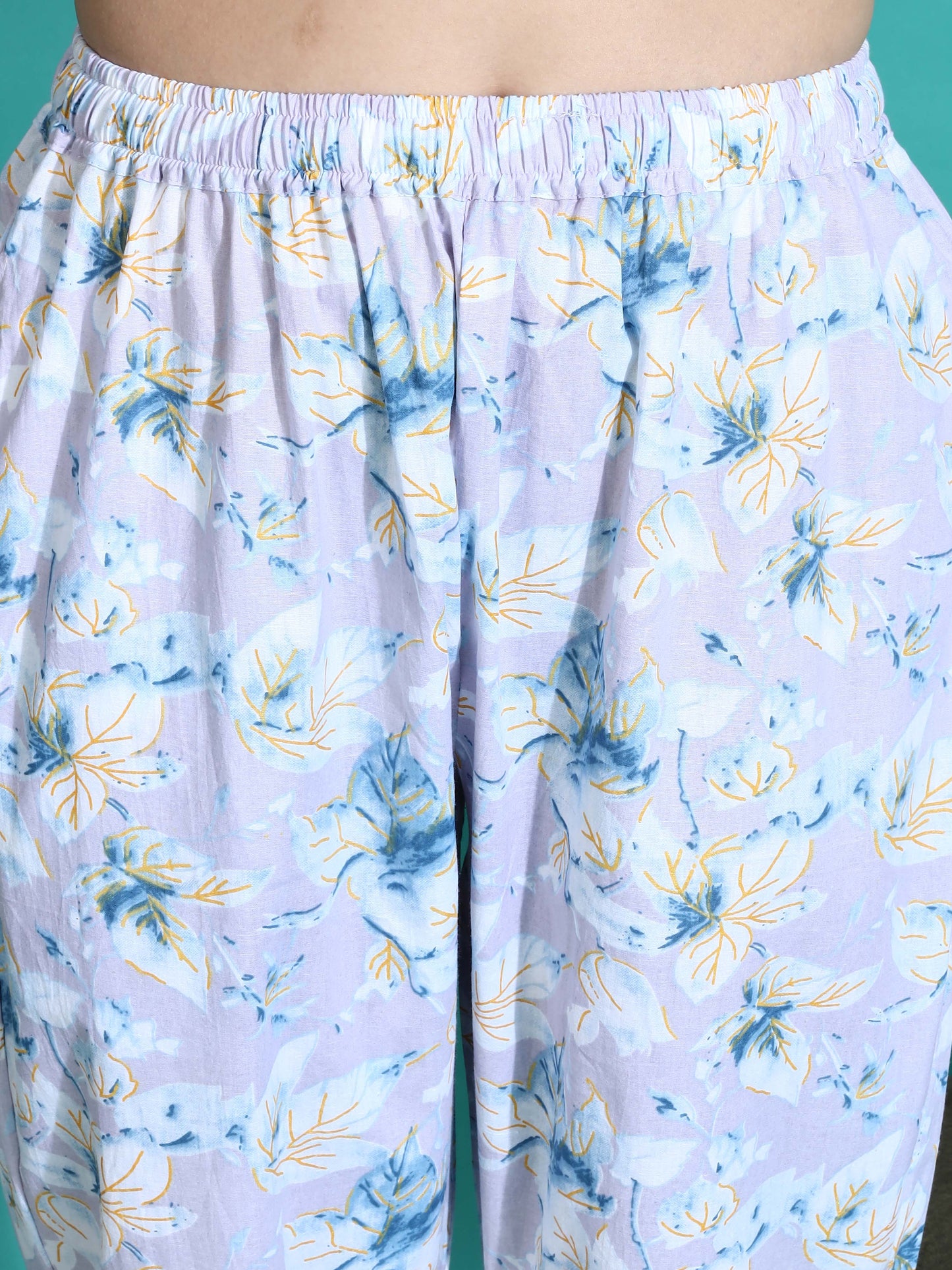 Lavender Cotton Pyjama Set for Women Relaxed Fit Nightwear