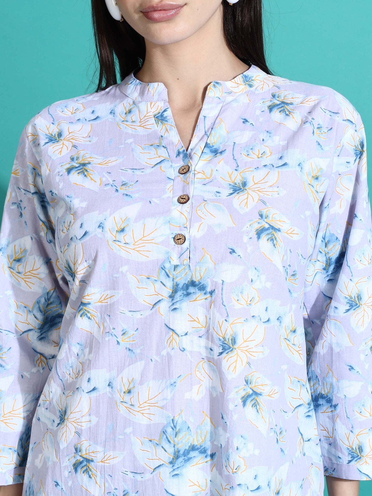 Lavender Cotton Pyjama Set for Women Relaxed Fit Nightwear