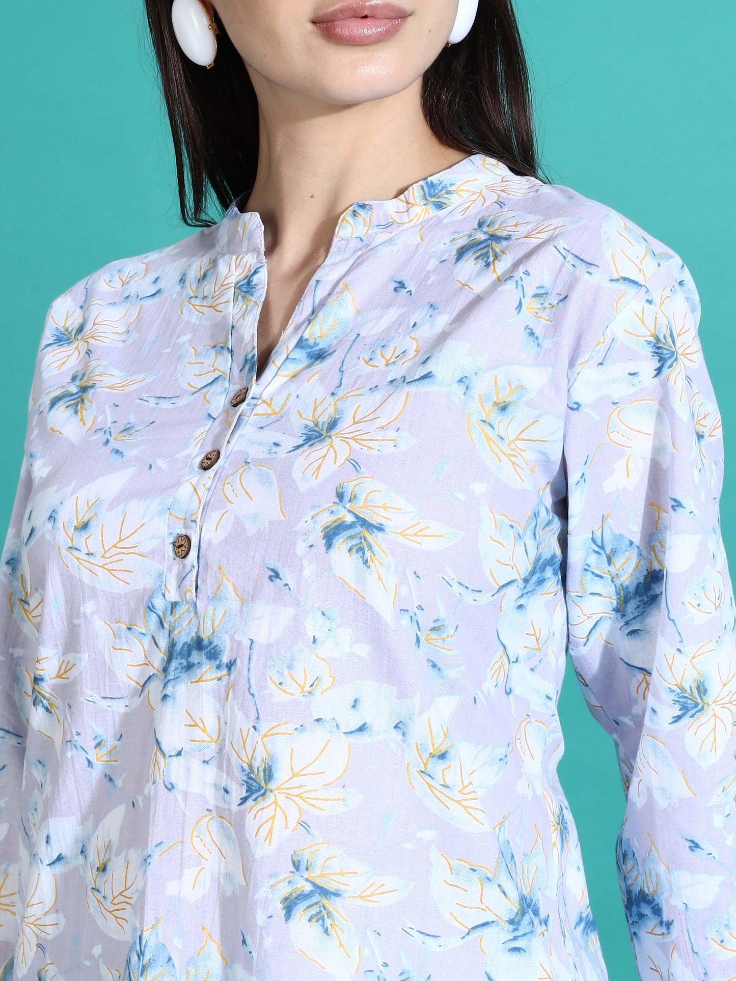 Lavender Cotton Pyjama Set for Women Relaxed Fit Nightwear