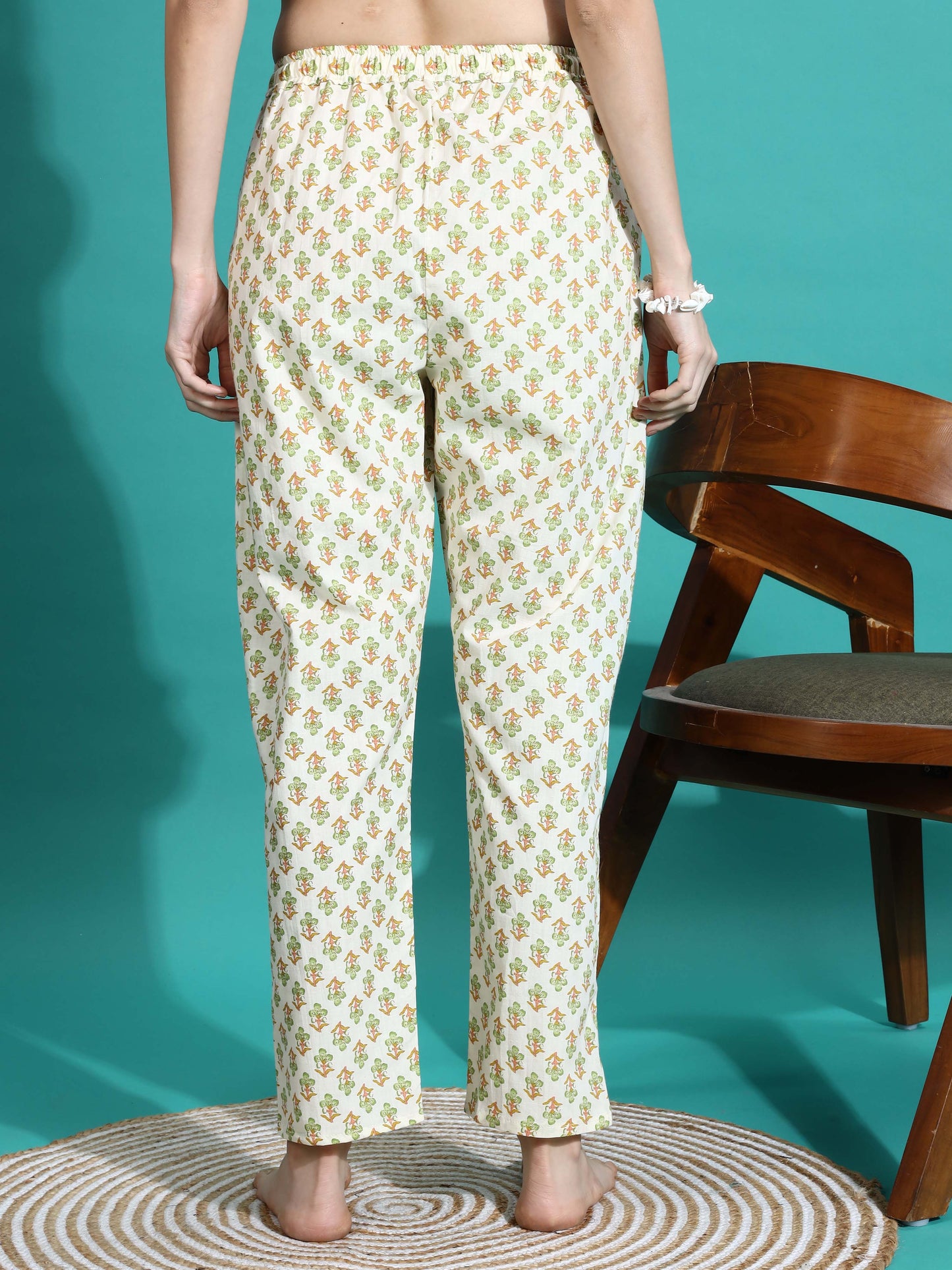 Cream Yellow Pure Cotton Pyjama Set for Women Perfect for Comfort