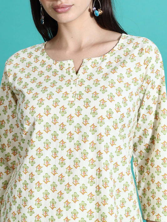 Cream Yellow Pure Cotton Pyjama Set for Women Perfect for Comfort