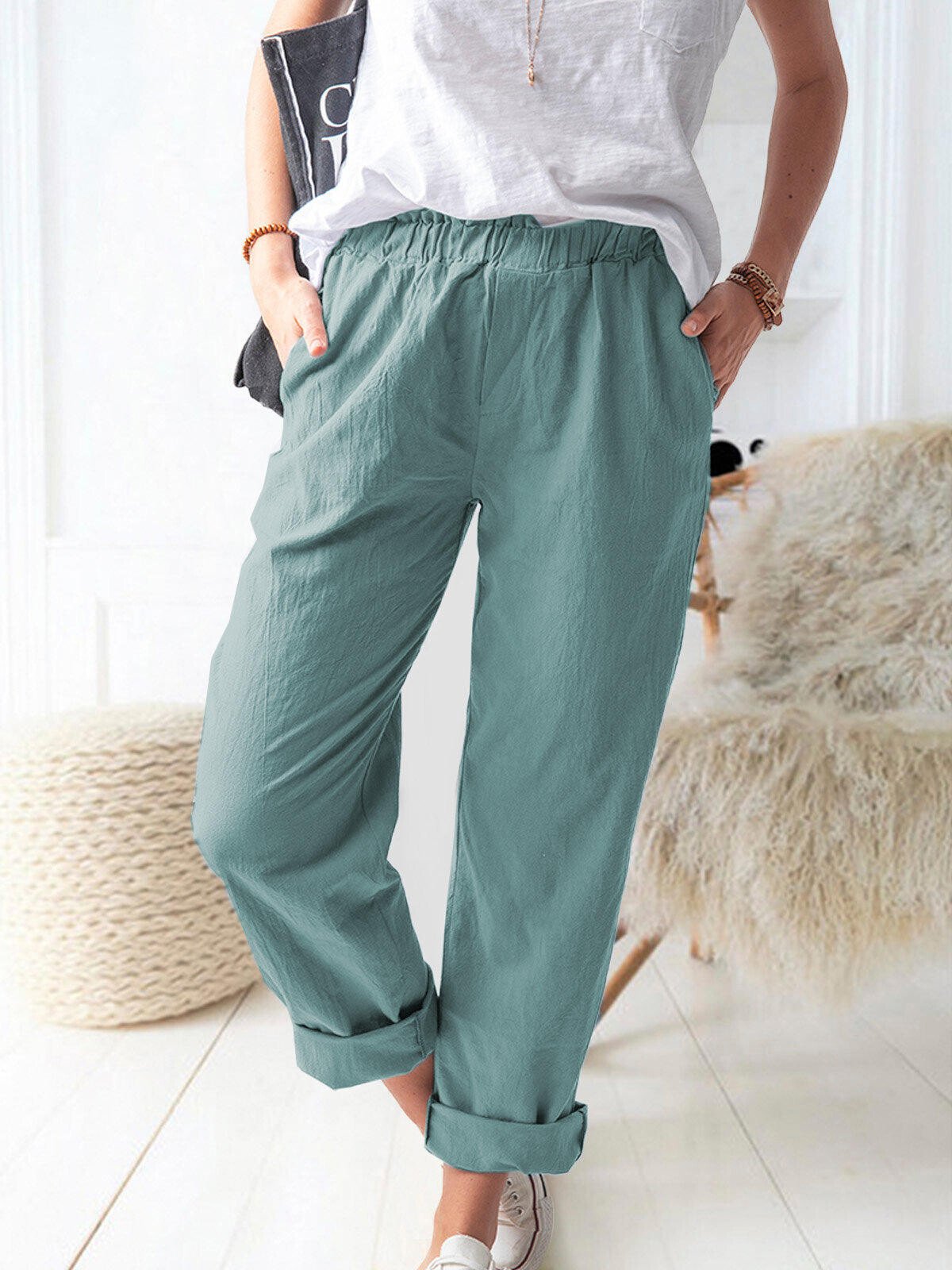 Airrys™ Women's Pure Color Casual Cotton Pants