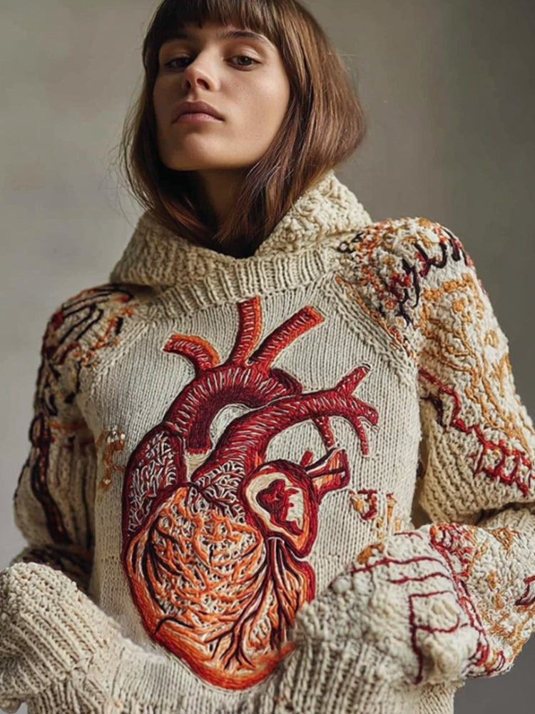 Halloween Classic Anatomy Art Heart Hooded Sweater