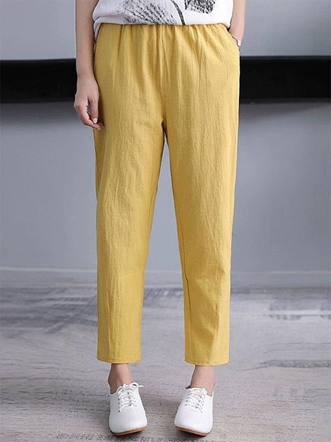 Airrys™ Women's Solid Color Cotton Linen Comfortable Casual Pants