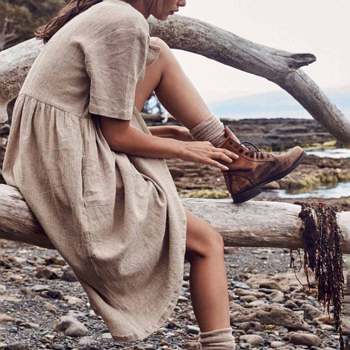 Airrys™ Pure Color Casual Cotton And Linen Short Sleeve Dress