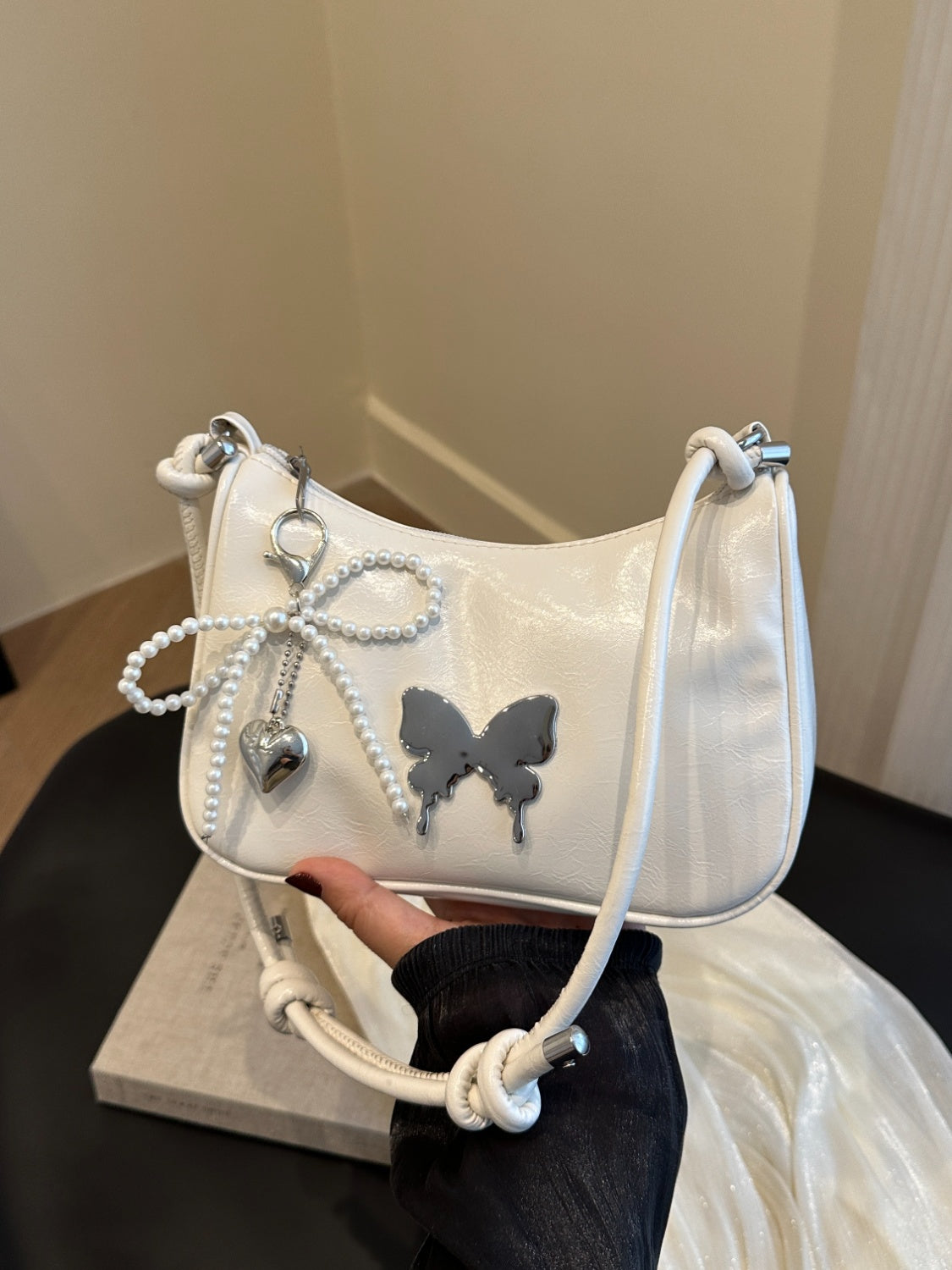 Butterfly PU Leather Shoulder Bag