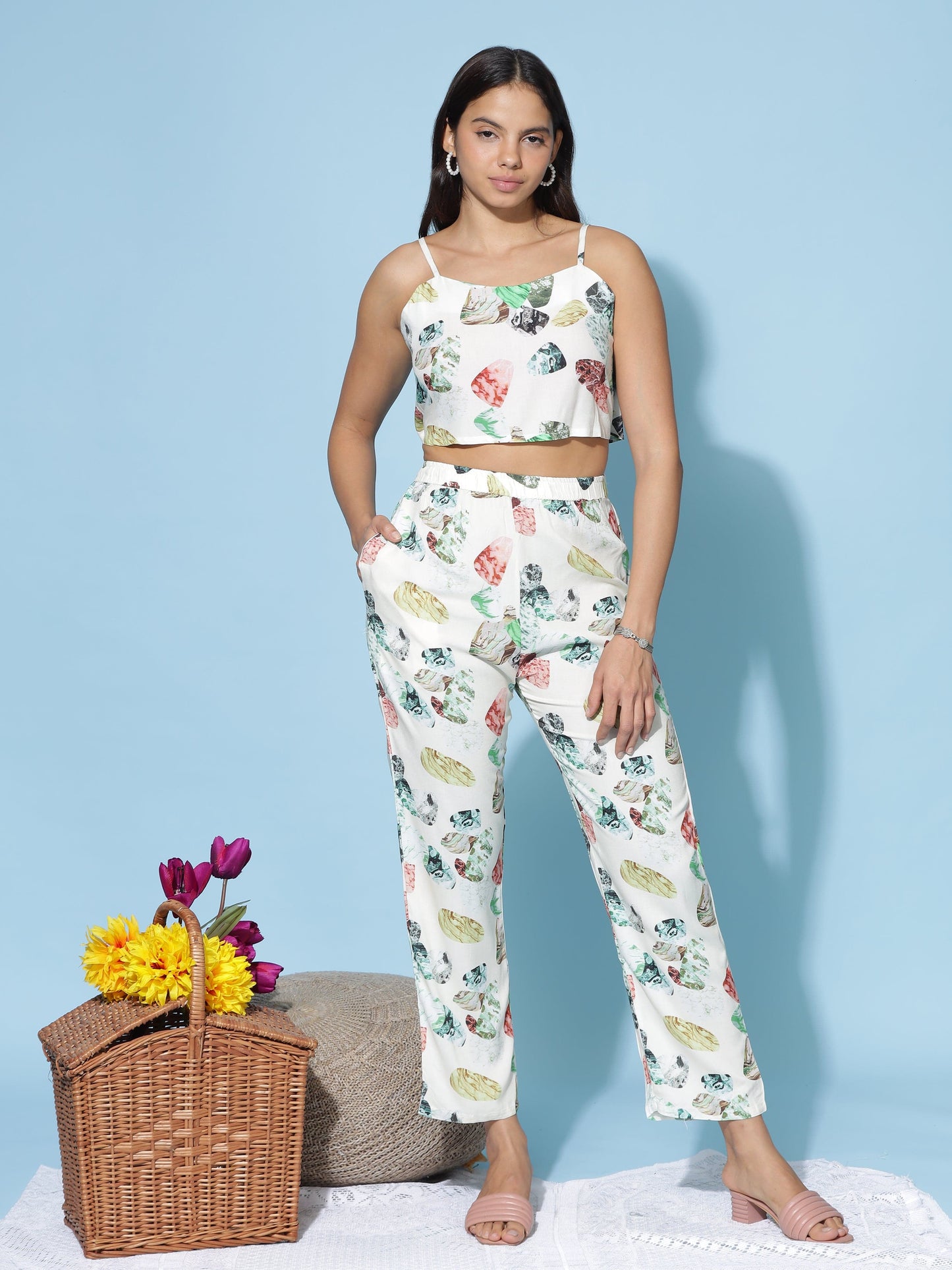 Rayon 3-PC Co-Ords Set Lemon Yellow