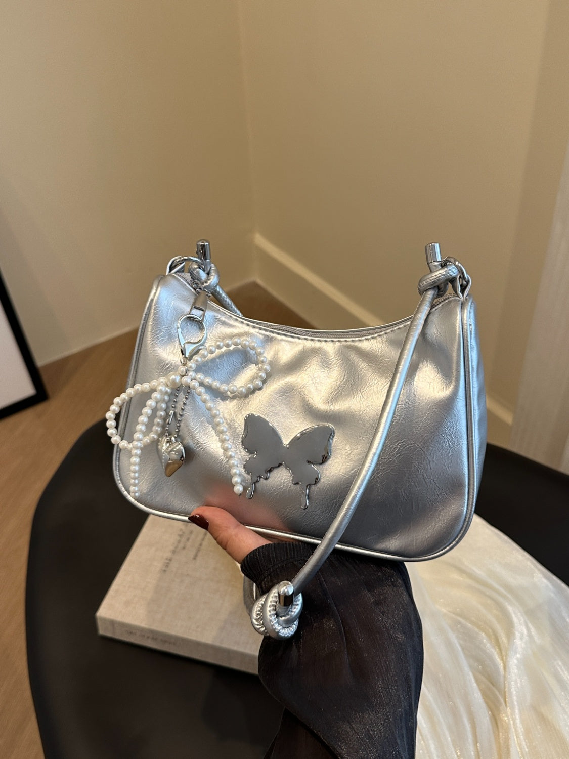 Butterfly PU Leather Shoulder Bag