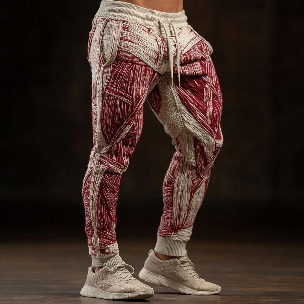 Men's Muscle Texture Anatomy Art Cozy Knit Sweatpants