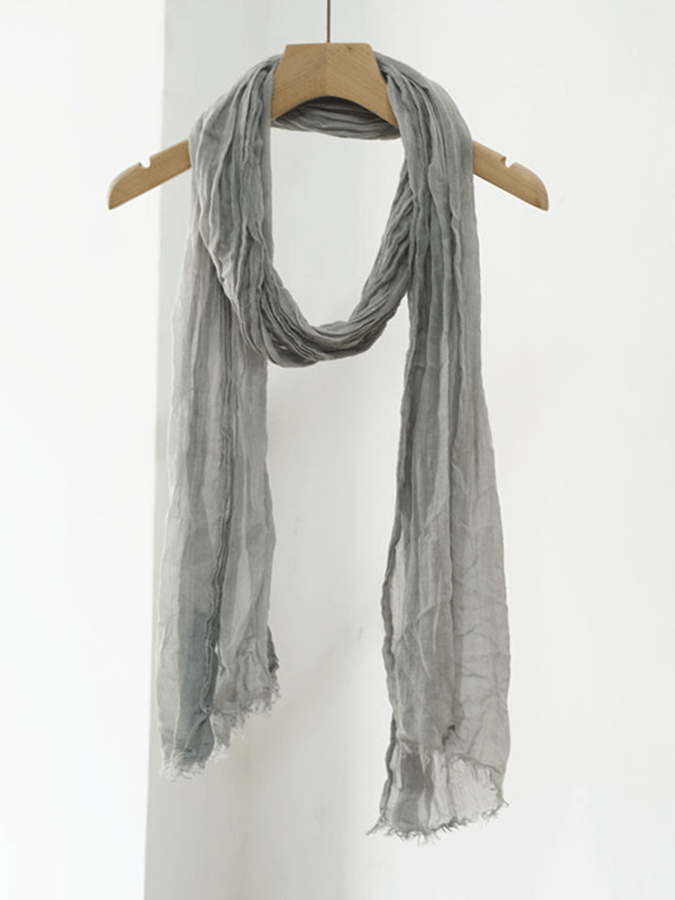 Airrys™ Women's small size pleated cotton and linen silk scarf