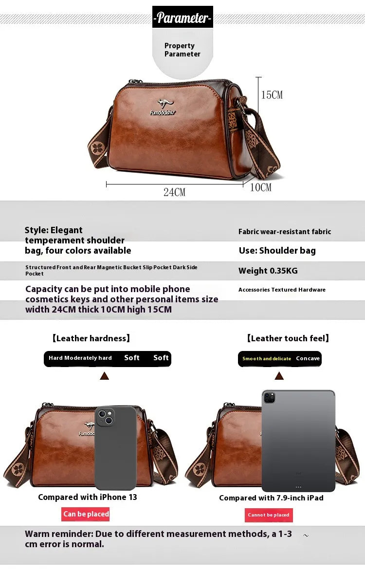 Women's Retro Double-sided Pillow Shoulder Messenger Bag