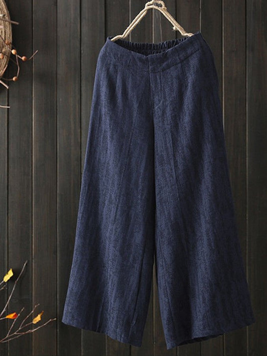 Airrys™ Women's Casual Simple Cotton Pants Loose Nine Point Wide Leg Pants