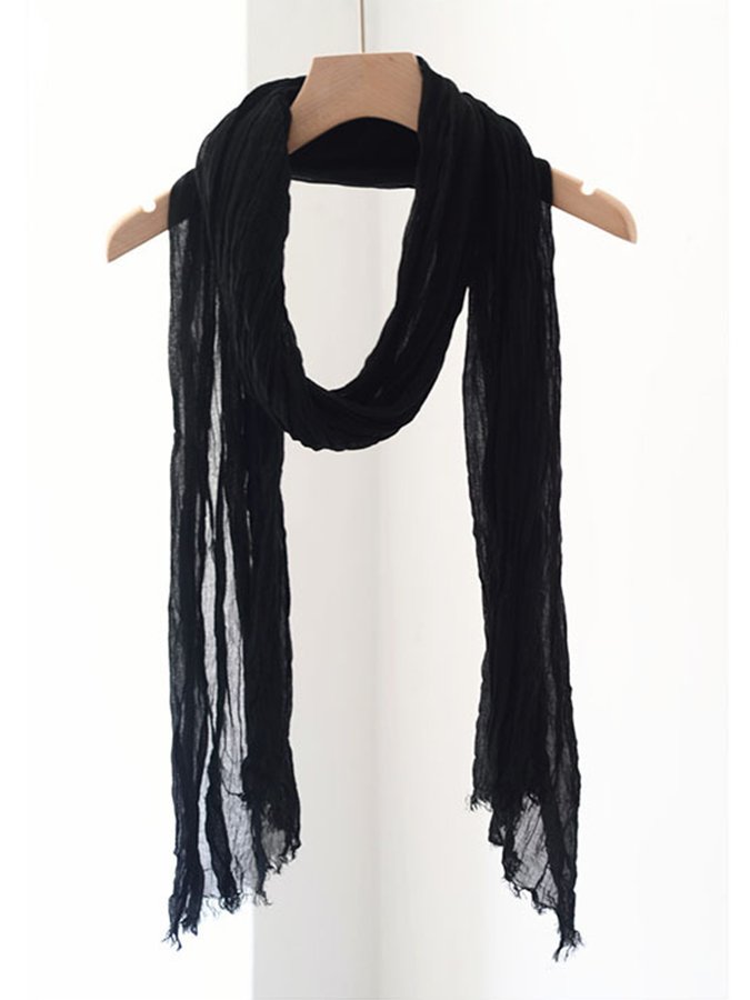 Airrys™ Women's small size pleated cotton and linen silk scarf