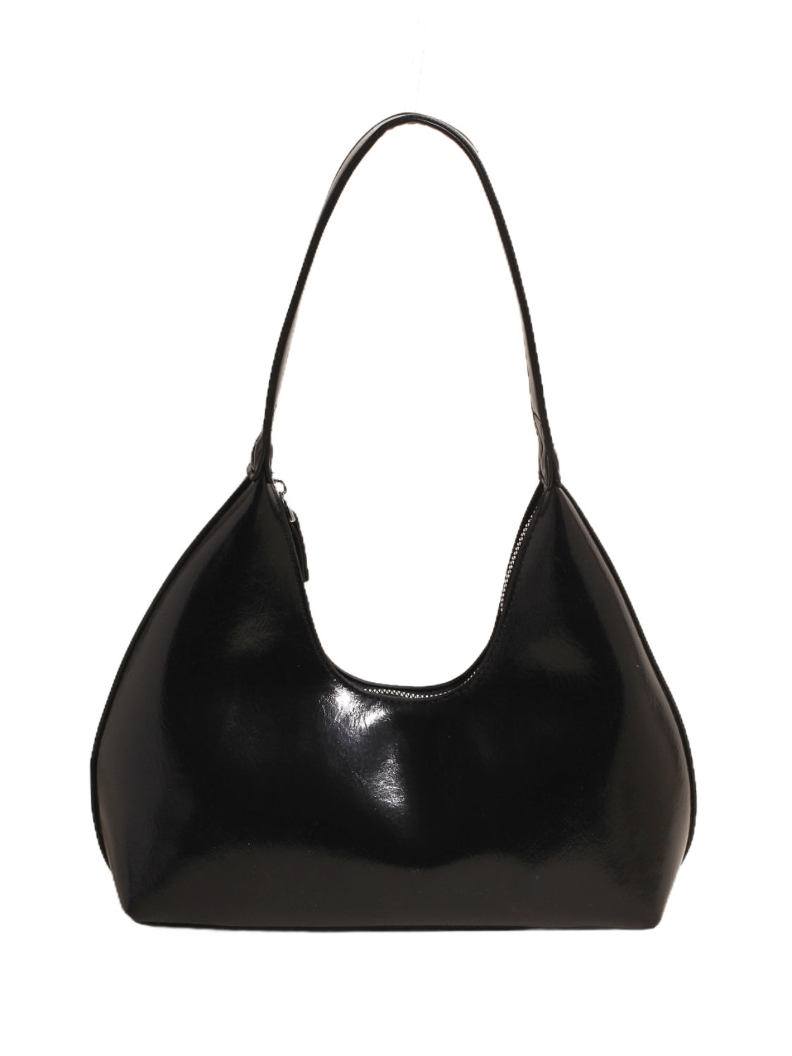 PU Leather Shoulder Bag with Zip