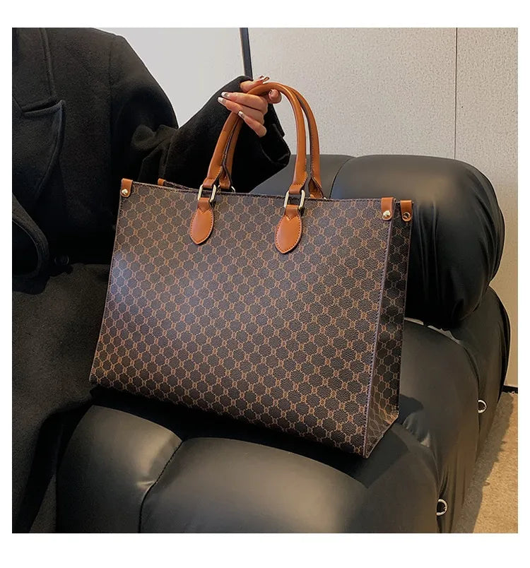 Large Capacity Retro Single Shoulder Tote Bag For Women