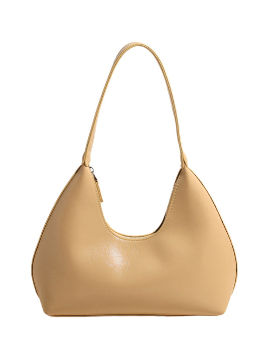 PU Leather Shoulder Bag with Zip