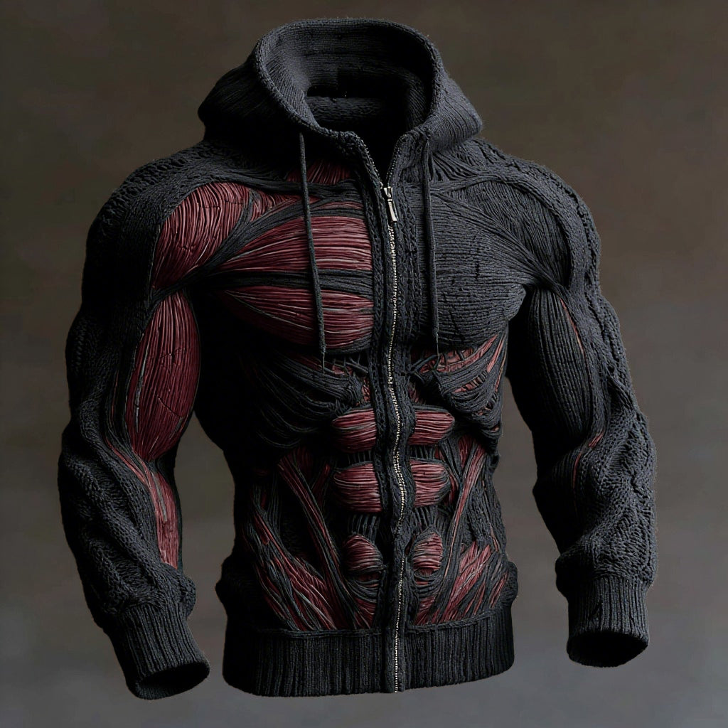 Anatomical Art Men's Casual Warm Zip-up Sweater