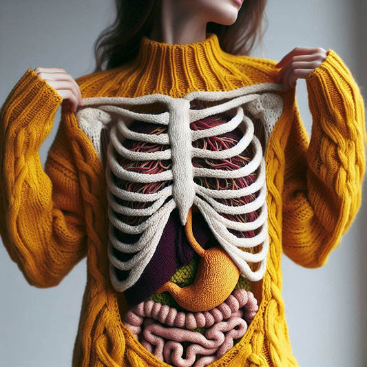 Classic Halloween Anatomy Art Chunky Knitted Turtleneck Sweater