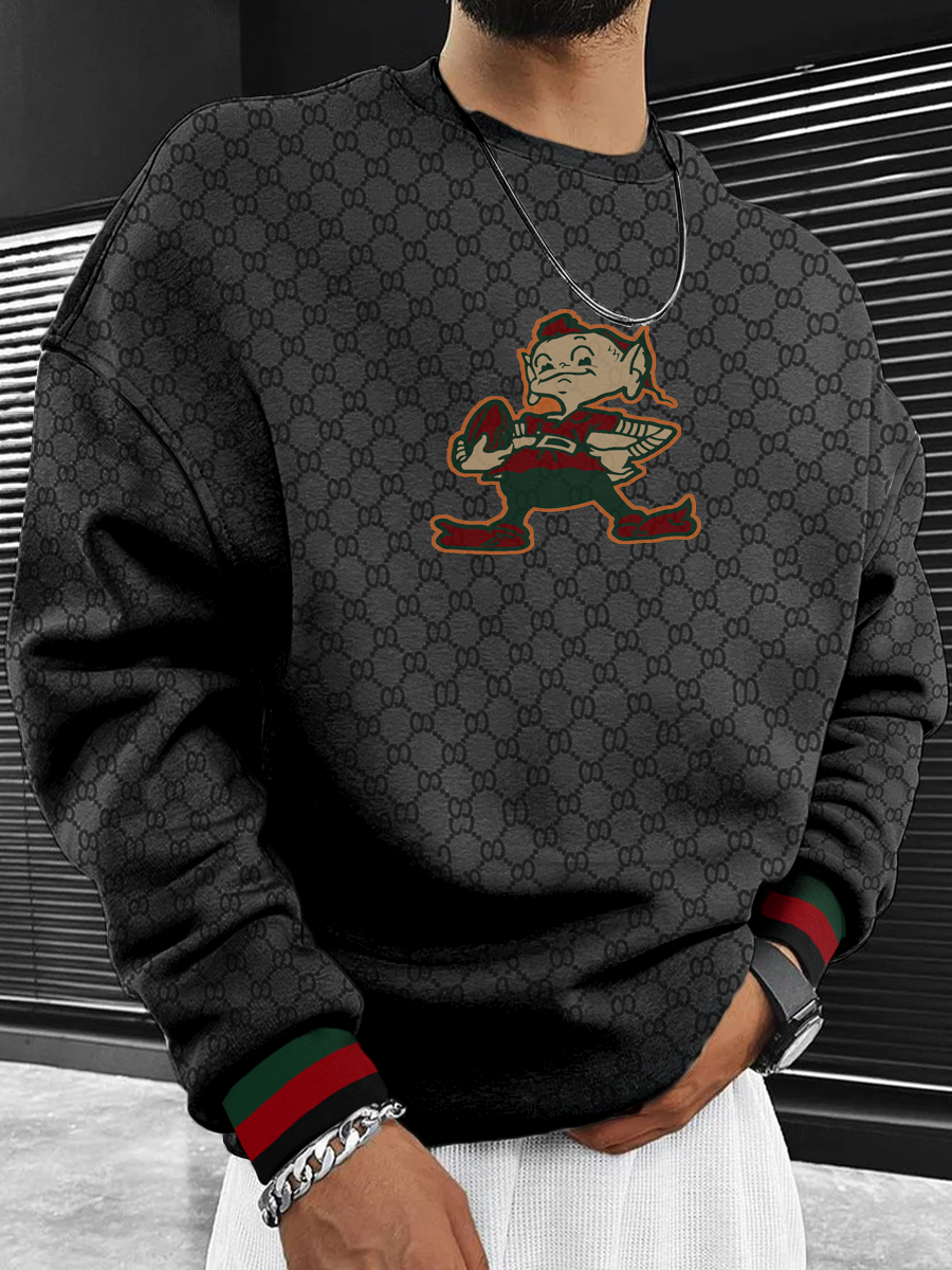 Cleveland Browns  Men's Crew Neck Sweatshirt Black