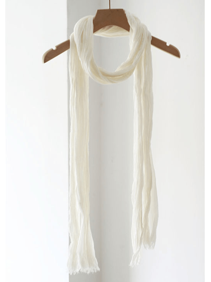 Airrys™ Women's small size pleated cotton and linen silk scarf