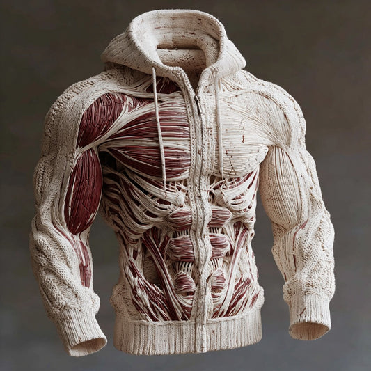 Anatomical Art Men's Casual Warm Zip-up Sweater