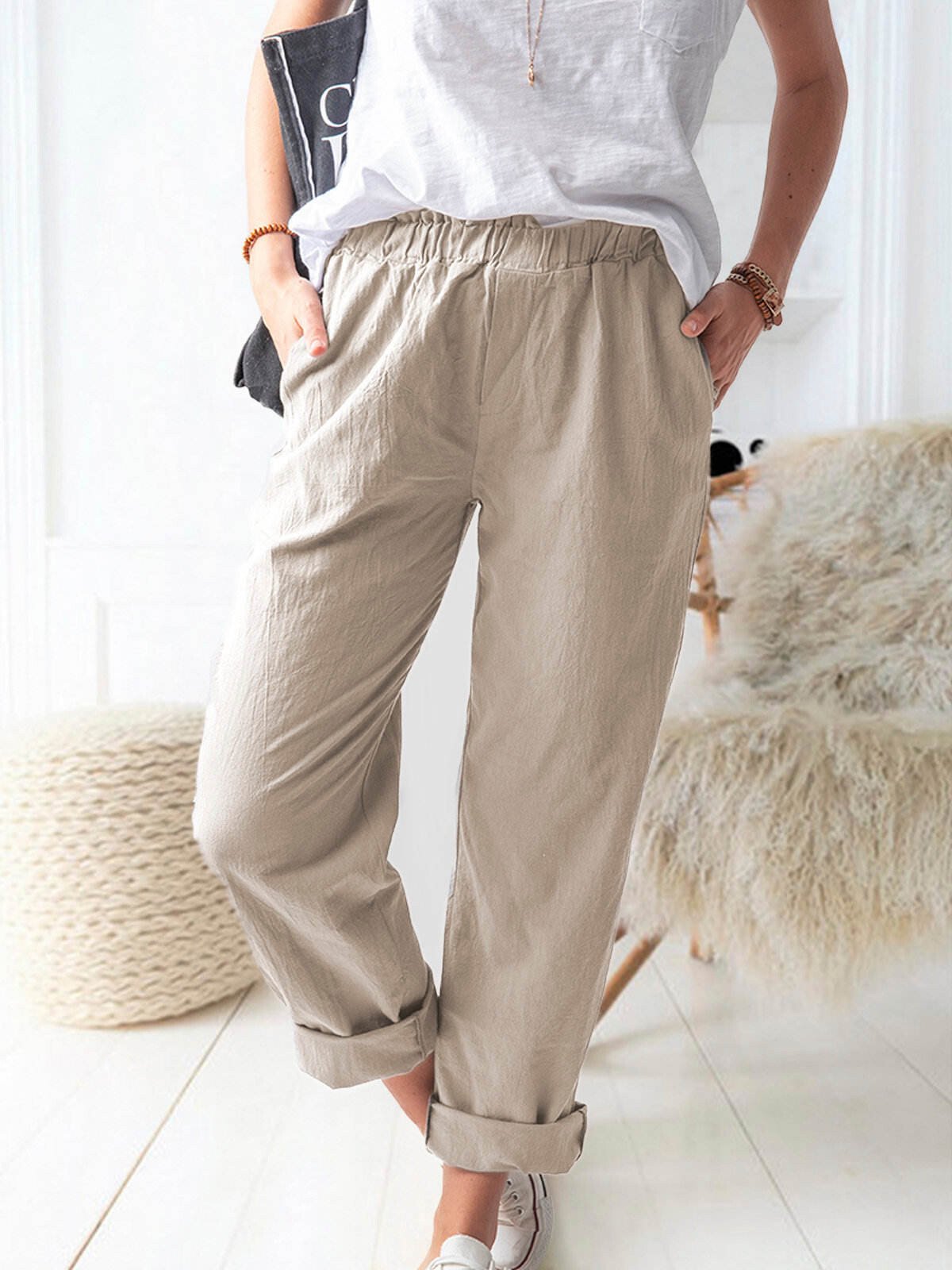 Airrys™ Women's Pure Color Casual Cotton Pants