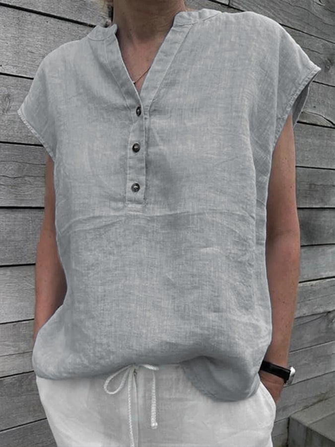 Women's Casual Elegant Button-Embellished Cotton Shirt