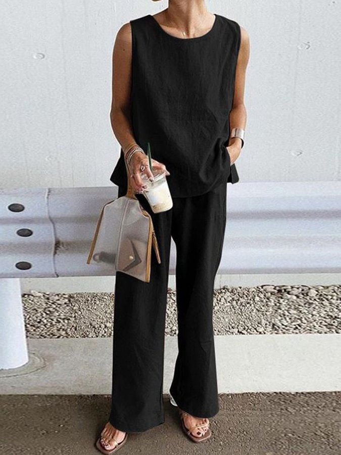 Women's Sleeveless Casual Vest Suit