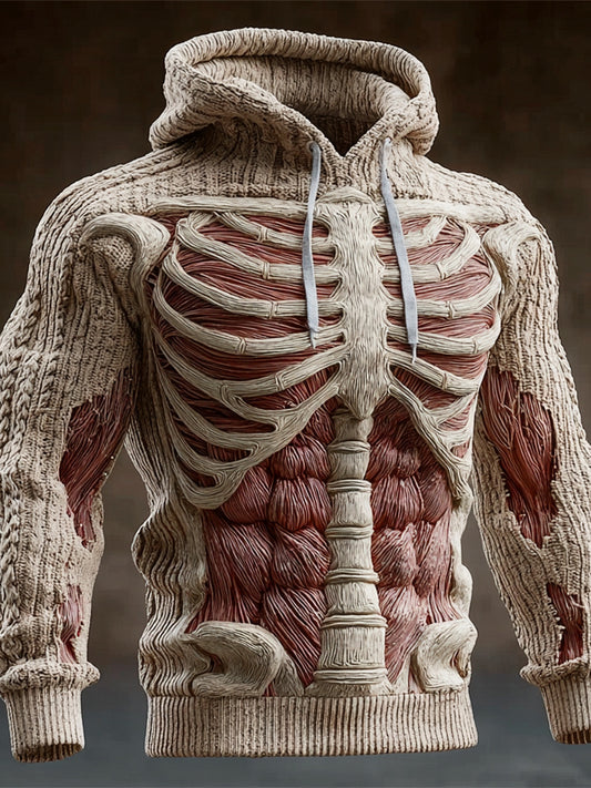 Halloween Muscle Anatomy Art Men's Knit Hoodie