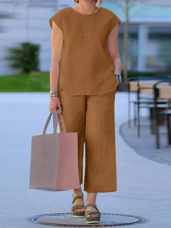 Airrys™ Women's Cotton Linen Casual Top and Pant Set