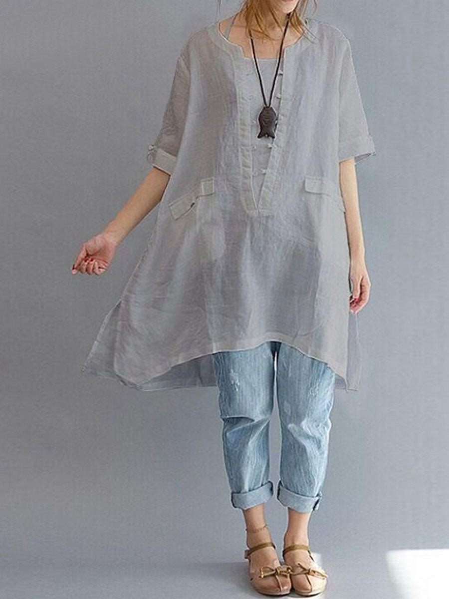 Women's plus size loose casual long shirt