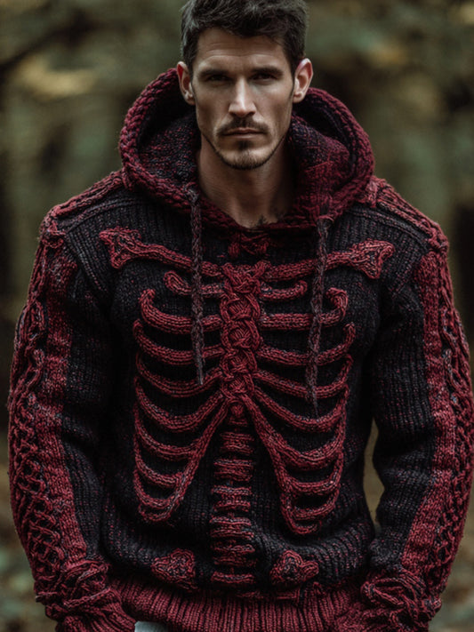Men's Halloween Anatomy Art Hooded Sweater