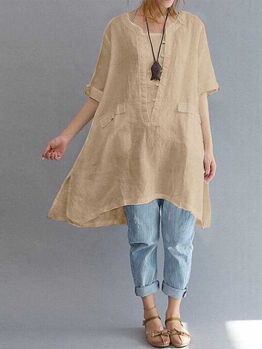 Women's plus size loose casual long shirt