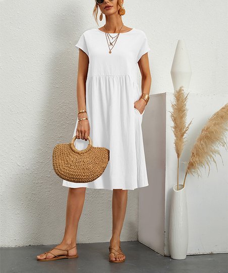 Airrys™ Women'S Short Sleeve Cotton And Linen Dress