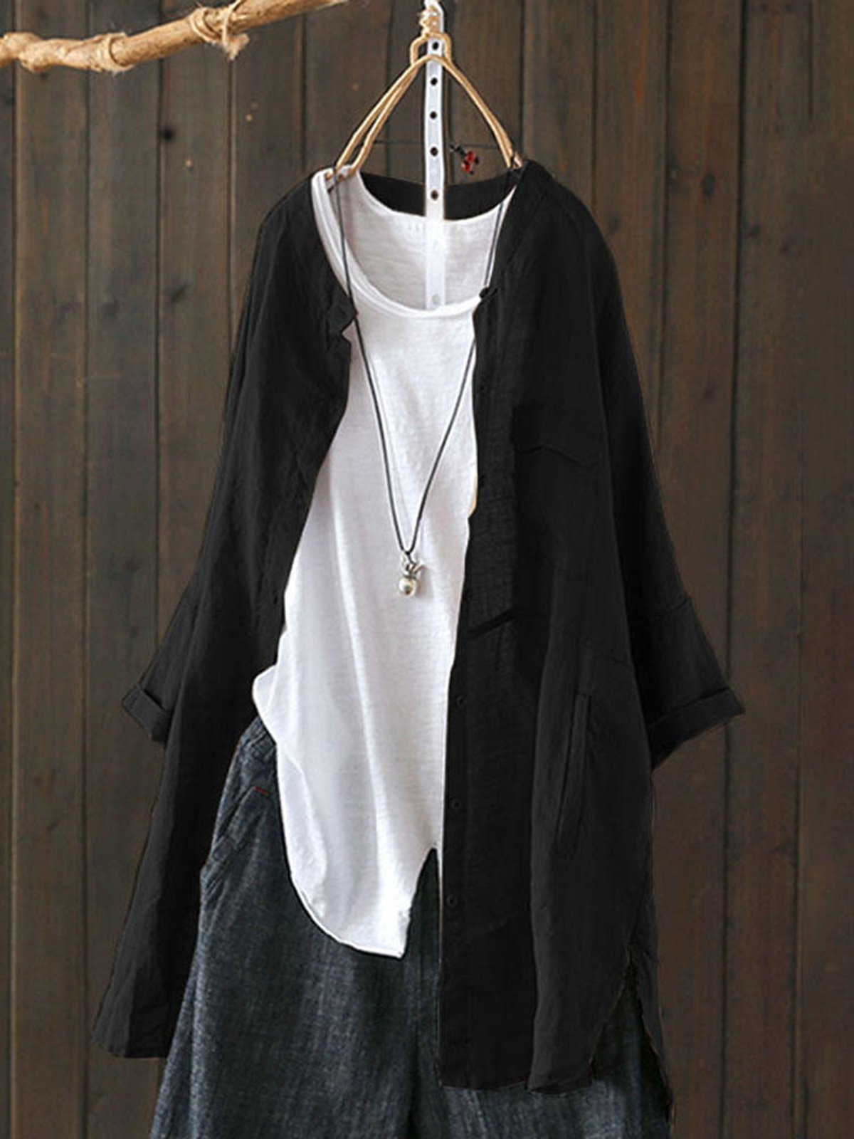 Long Sleeve Linen Shirts & Tops