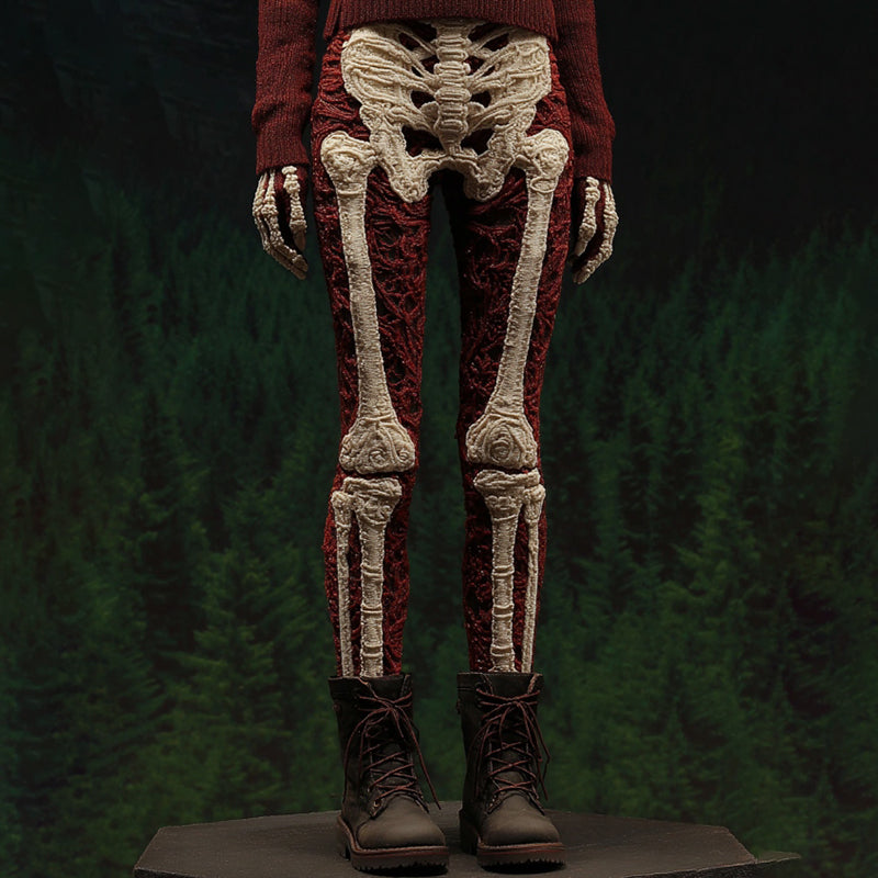 Women's Vintage Skeleton Gradient Art Cozy Leggings