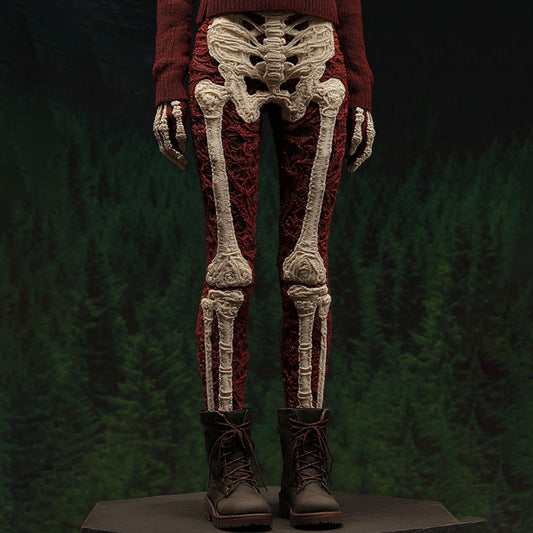 Women's Vintage Skeleton Gradient Art Cozy Leggings