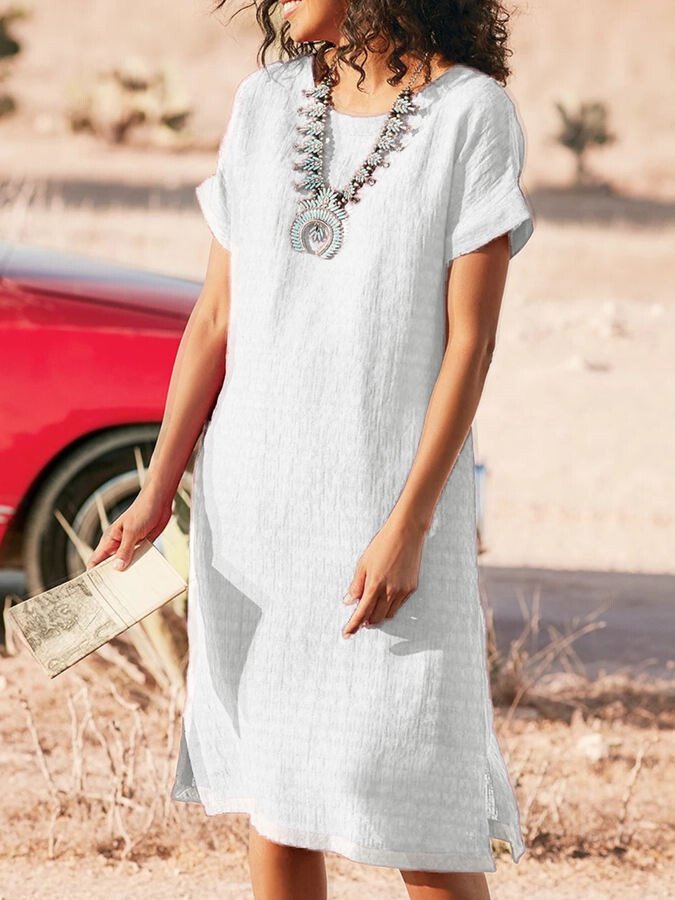 Airrys™ Ladies Spring/Summer Round Neck Short Sleeve Midi Dress